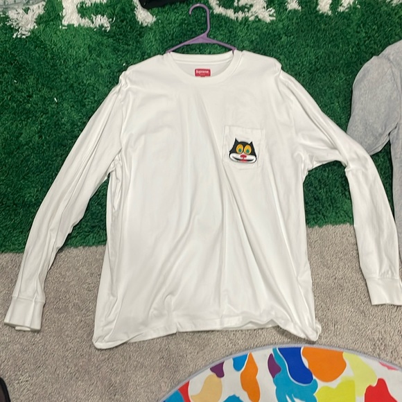 supreme cat long sleeve pocket tee supreme Cat L⁄S Pocket Tee Mｻｲｽﾞ